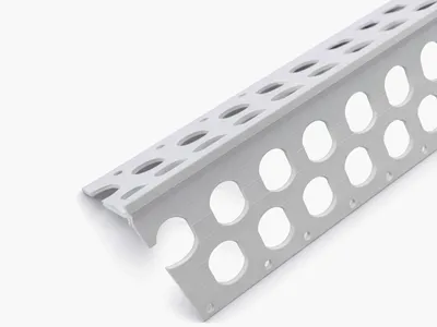 PVC Perforated Corner Bead on Gray Background