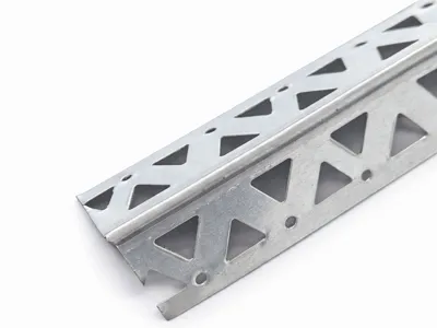 Metal Perforated Corner Bead on Grey Background