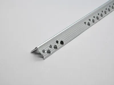 Right-Angle Perforated Corner Bead on Grey Background