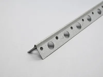 Single-Hole Perforated Corner Bead on Grey Background